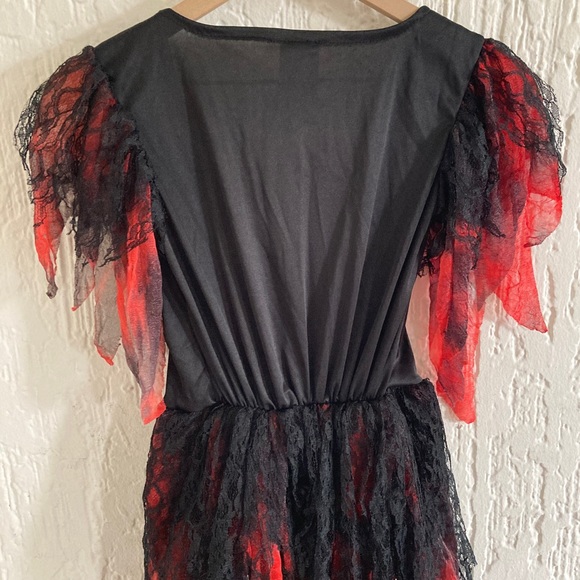 Halloween Black And Red Witch Costume Dress Size Large Size 10 / 12 - Picture 6 of 8